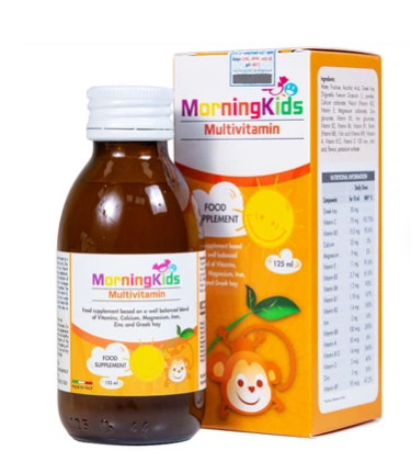 Siro MorningKids Multivitamin hỗ trợ bổ sung vitamin và khoáng chất cho cơ thể (125ml)